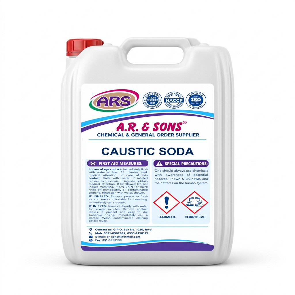 CAUSTIC SODA commercial chemical canister